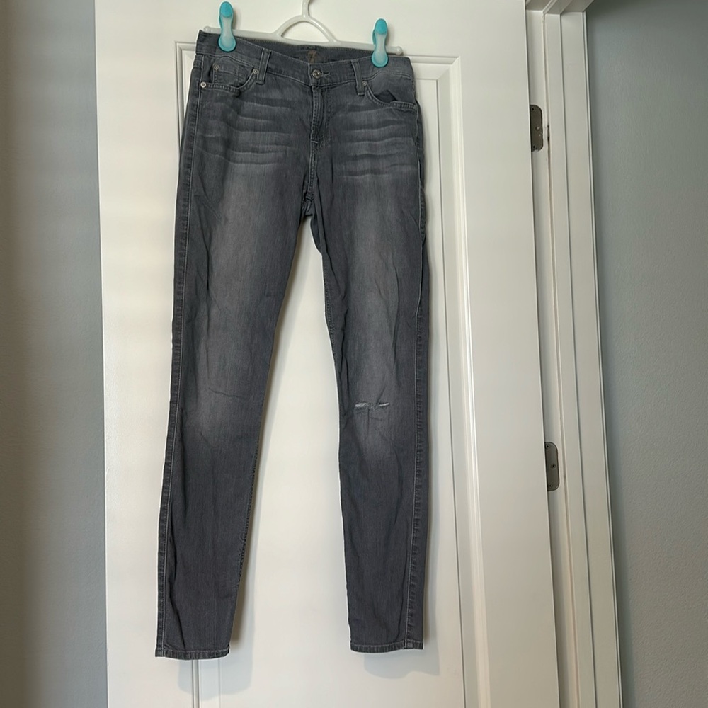 7 For All Mankind Gwenevere grey skinny jeans